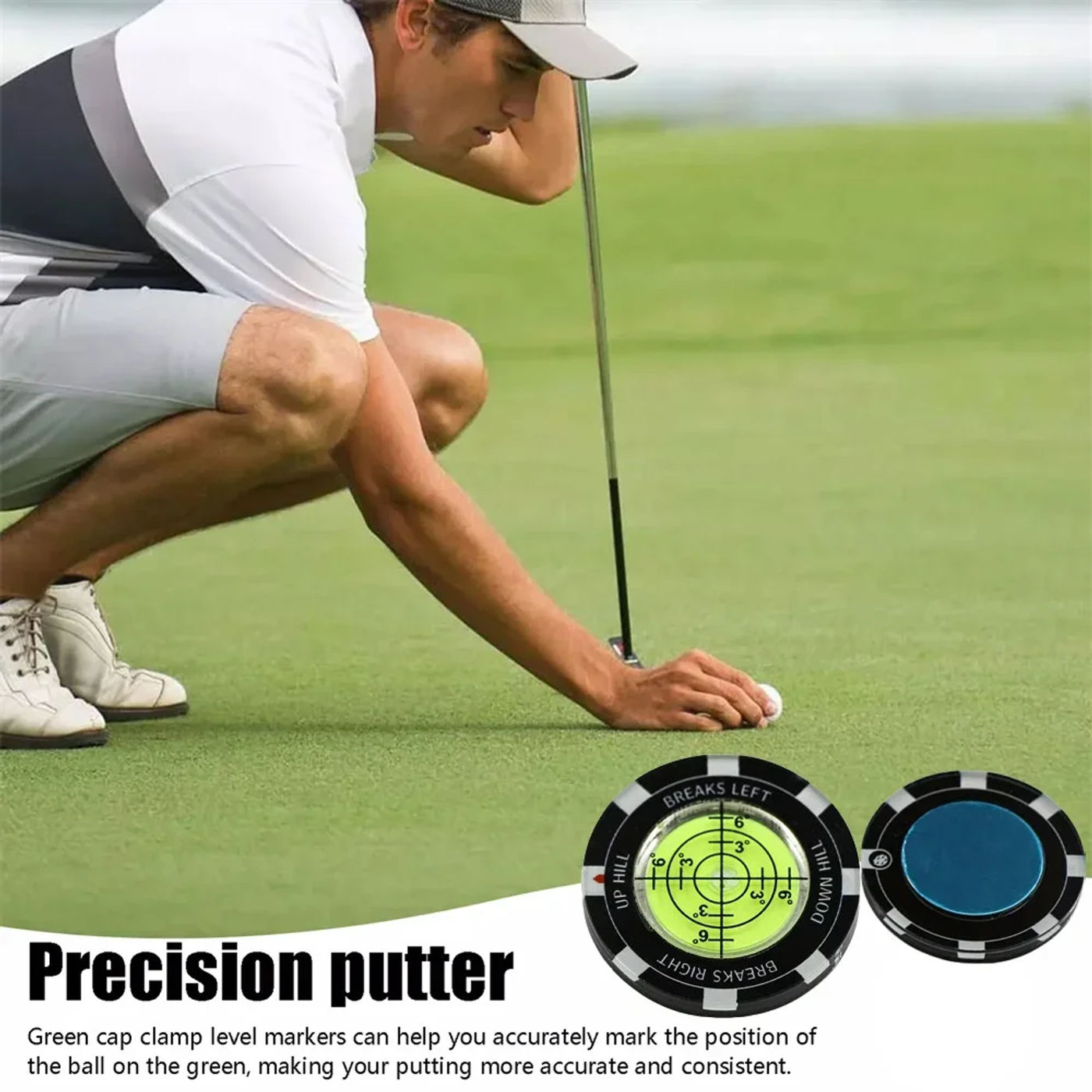 Description Picture 5 of itemGolf Putt Ball Marker High Precision Round Golf Putt Green Reader Golfing Putting Aid Golf Slope Putting Reader 1PC