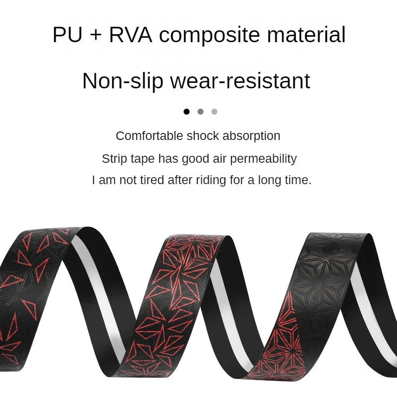 Description Picture 3 of itemRoad Bike Handlebar Tape Anti-Slip PU Shock Handle Bar Tape With Bar End Plugs PU Anti-Vibration Wrap Tape Durable Bar Bartape