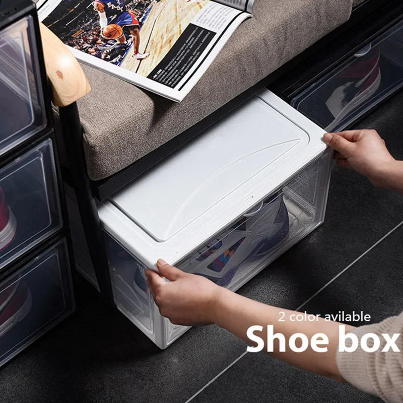 Description Picture 4 of itemSneaker Box Stackable Cabinet Storage Box Transparent Plastic Shoes Case Dustproof Multi-function Drawer Shoes Rack Organizers