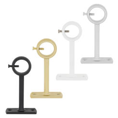 1 Piece Heavy Duty Aluminum Alloy Single Hole Curtain Rod Bracket for Bedroom with Adjustable Screws,Socket Pole End Supports