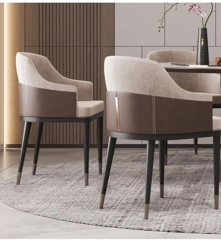 Description Picture 4 of itemAesthetic Ergonomic Dining Chairs Comfortable Modern Leather Accent Armchair Designer Kitchen Fauteuils De Salon Furniture