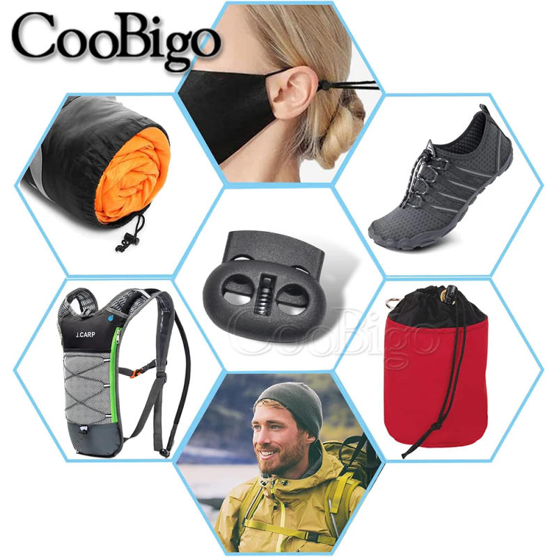 Description Picture 5 of item20pcs Plastic Stopper Cord Lock Bean Toggle Clip Apparel Shoelace Sportswear Rope Lanyard Accessories Mixed Colorful 5mm Hole