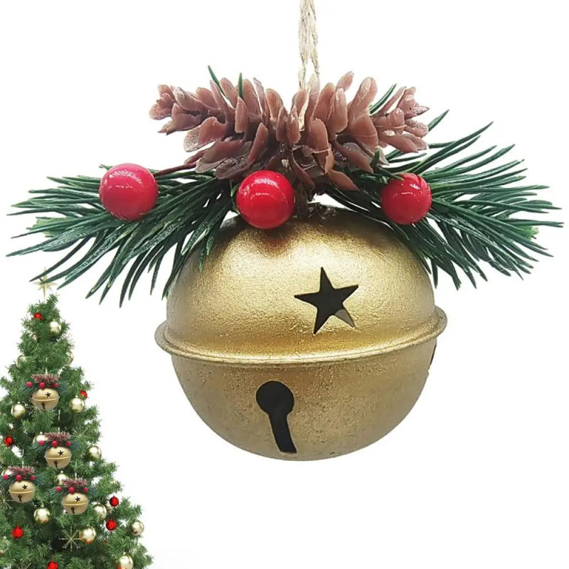 Description Picture 2 of itemBells 1PCS Red Christmas Tree Bells Pendant Small And Innovative Metal Paint Bells Decorations For Home Ornament christmas bells