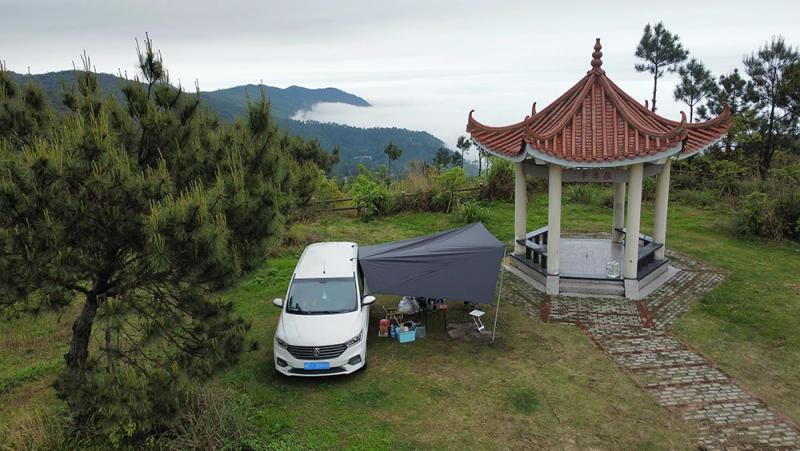 Description Picture 4 of itemBat Shape Car side Awning Black Coating Tarp 2x3 Outdoor Waterproof Camping Black Coated Car Rear Shelter Tent for SUV Van