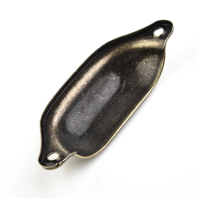 Description Picture 6 of item10 PCS Vintage Metal Kitchen Drawer Cabinet Door Handles Furniture Knobs Hardware Cabinets Antique Brass Shell Pulls