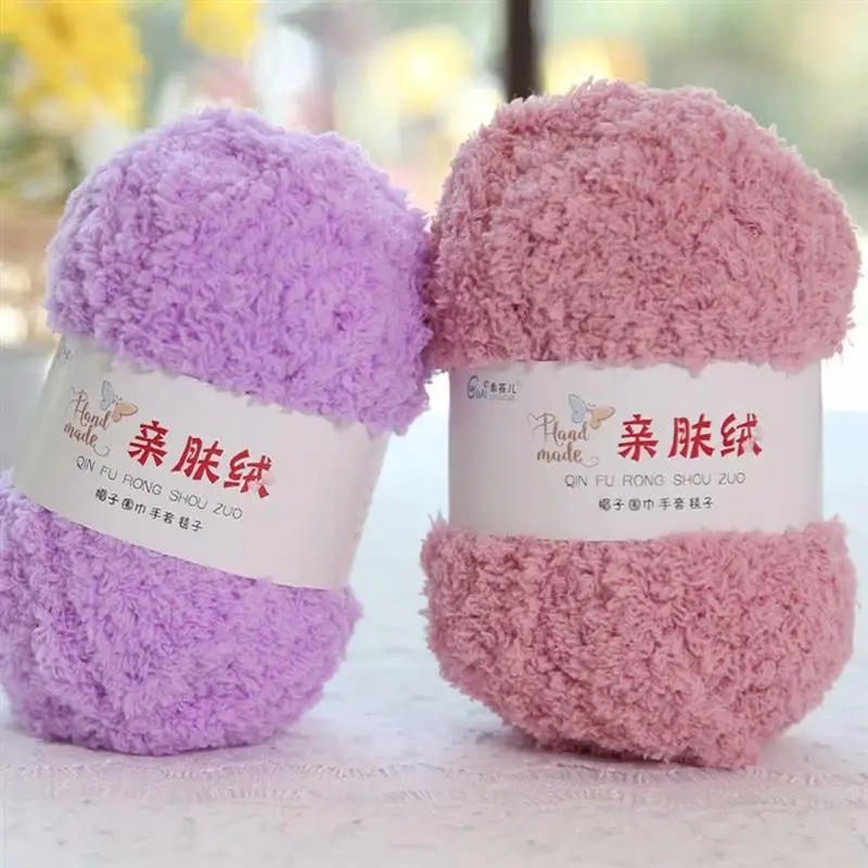 Description Picture 4 of item50g/Set Chenille Yarn Soft Thin Coral Velvet Towel Threads For Knitting Crochet Yarn Hand Knitting Crochet DIY Sweaters Dolls