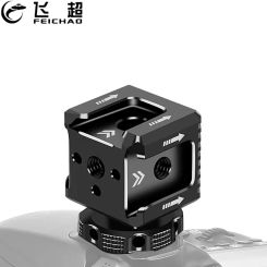 Triple Hot Shoe Adapter Cold Shoe Extension Mount Monitor Holder Mic Light Bracket w/ 1/4 Arri Hole for Camera Cage Tripod Mount