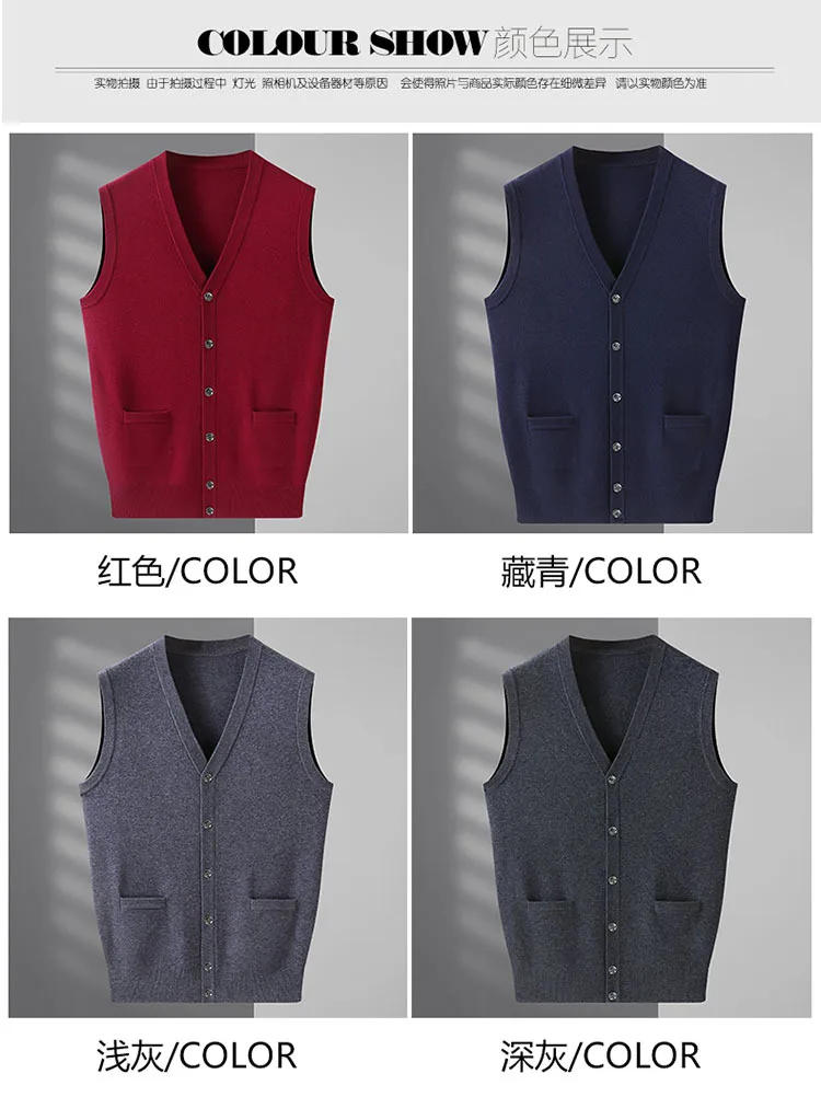Description Picture 4 of itemNew Style Fashion Super Large Men's Cardigan, Vest, Cardigan Autumn Knitted  Casual  V-Neck Plus Size 3XL 4XL 5XL 6XL 7XL