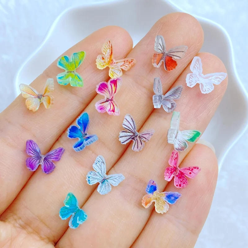 Description Picture 3 of item30Pcs New Cute Mini 7*9mm Butterfly Series Resin Figurine Flatback Ornament Jewelry Making Manicure Hairwear Accessories