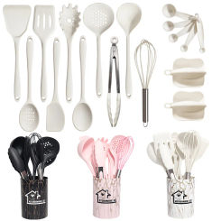 18Pcs Kitchenware Utensils Set Heat Resistant Non-stick Silicone Cookware Spatula Egg Shovel Beater Kitchen Cooking Tool