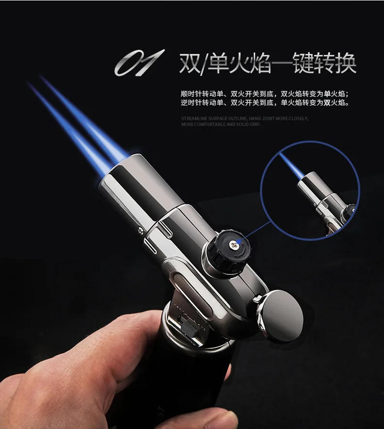 Description Picture 4 of itemOutdoor Direct Flush Lighter Inflatable High Temperature Spray Gun Double/Single Flame Adjustment Kitchen BBQ Ignition Tool