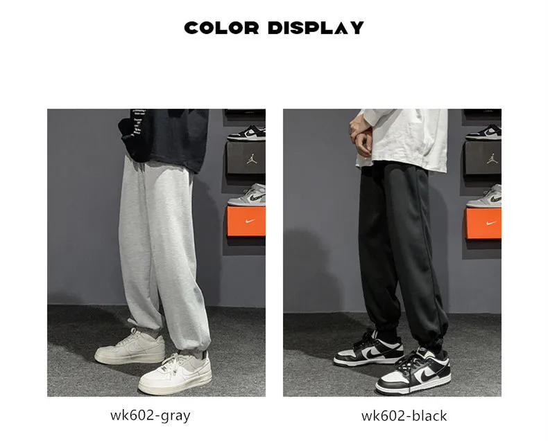 Description Picture 3 of itemMen's casual pants autumn new street loose straight wide-leg pants students outdoor jogging sports pants gray leggings 3XL