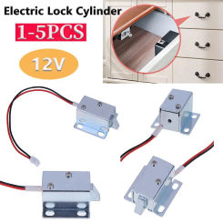 1-5PCS DC12V Electric Lock Cylinder Anti-vibration Universal Electric Solenoid Lock Low Power Consumption For Letter Box Cabinet