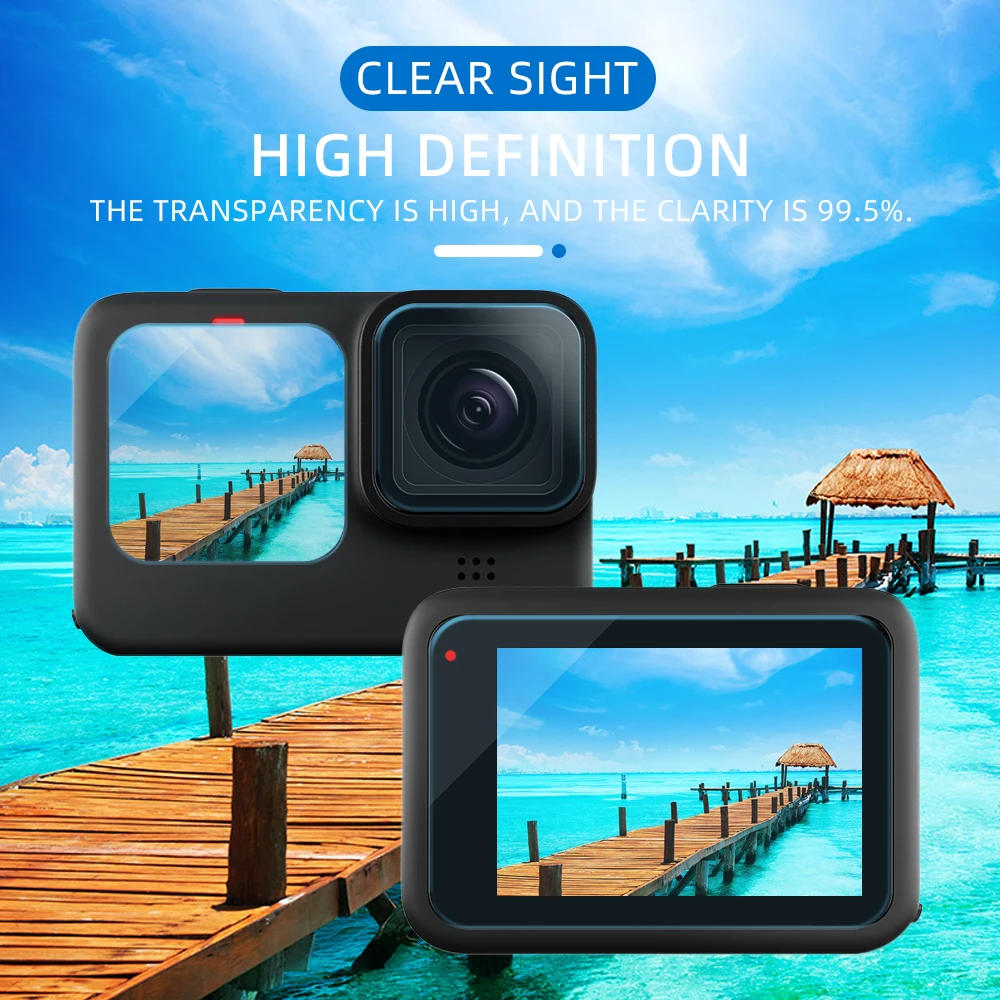 Description Picture 4 of itemHD Tempered Glass Screen Protector for GoPro Hero 13 12 11 10 9 Black Camera Lens Protective Cover Hero13 Front Back Screen Film