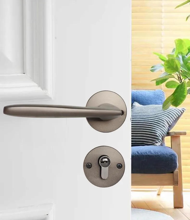 Description Picture 6 of itemModern Aluminum Bedroom Door Locks Double Side Door Handle Lock Body Set Mute Security Door Lock with Key High Quality Hardware