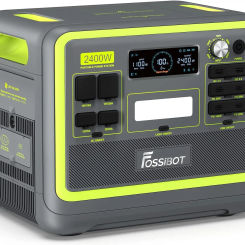 2400W Portable Power Station and Solar Generator 2048Wh Lithium Battery with 6 AC Outlets 1.5H Full Charge LED Flashlight