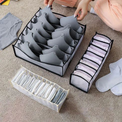 Wardrobe Clothes Storage Organizer For Underwear Bra T-Shirt Socks Storage Boxes Bedroom Cabinet Organizers Drawer Separator Box
