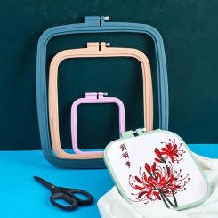 1PC Embroidery Hoops 7-25cm Square Cross Stitch Rack Plastic Embroidery Hoop Frame Rings for DIY Cross Stitch Sewing Craft Tools