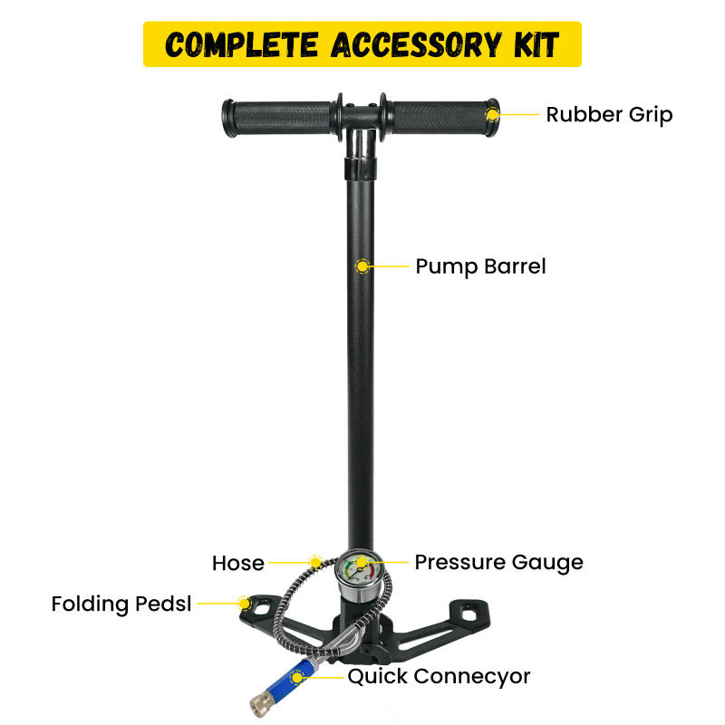 Description Picture 3 of itemTUXING 30Mpa 4500Psi 4 Stage High Pressure PCP Pump Four Stage Hand Operated Air Pump HPA Tank Hunting Car Bicycle Air Refilling