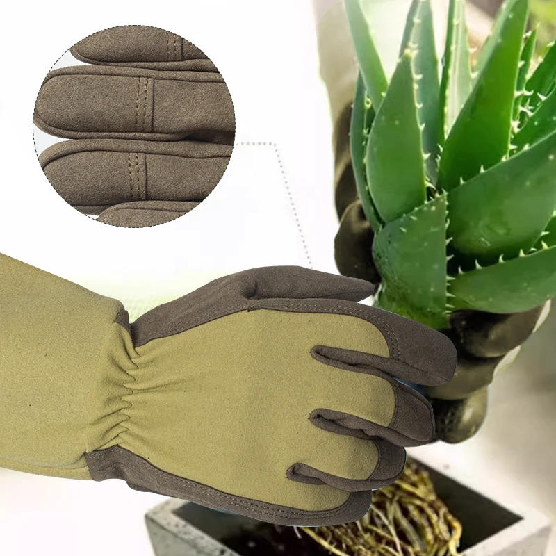Description Picture 6 of item1 Pair Long Gardening Gloves Thorn Proof Garden Gloves Rose Pruning Yard Breathable Work Gloves For Digging, Planting,Pruning