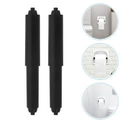 2 Pcs Toilet Tissue Hotel Roll Paper Holder Roller Spring 1600X200X065CM Towel Black