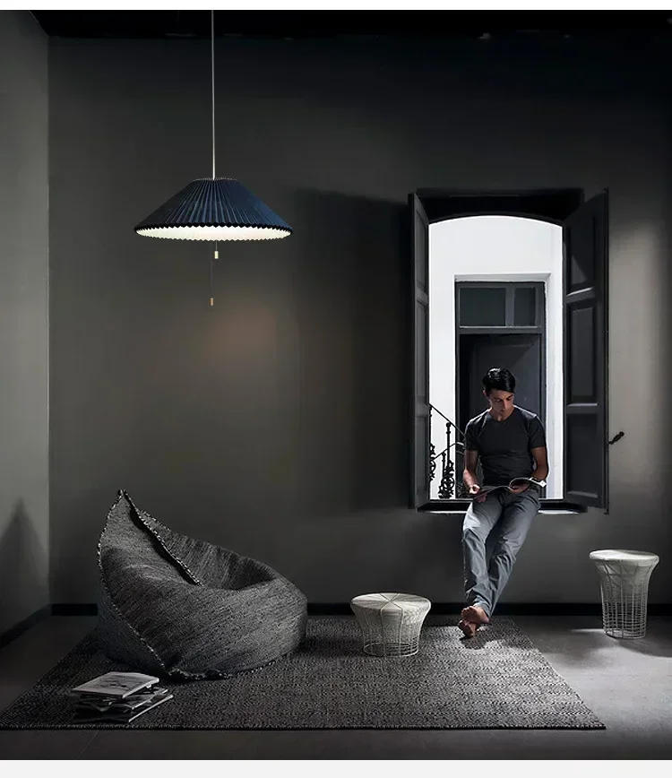 Description Picture 6 of itemArt Design Pleated Deformed Fabric Umbrella Chandeliers Home Decor LED Lighting Lamp for Bedroom Living Dining Room Luminaire