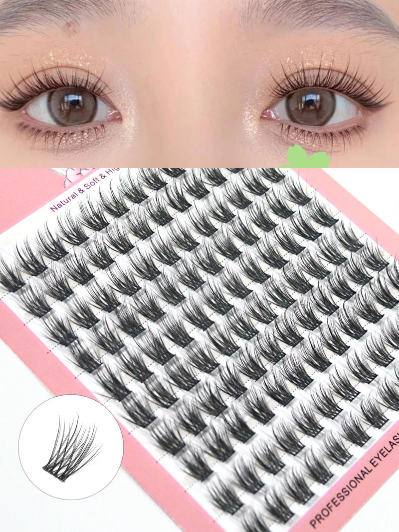Description Picture 4 of item10Rows Natural Eyelash Clusters DIY Manga Lashes Transparent Terrier Strands Eyelash Soft False Eyelashes Eyelashes Daily Makeup