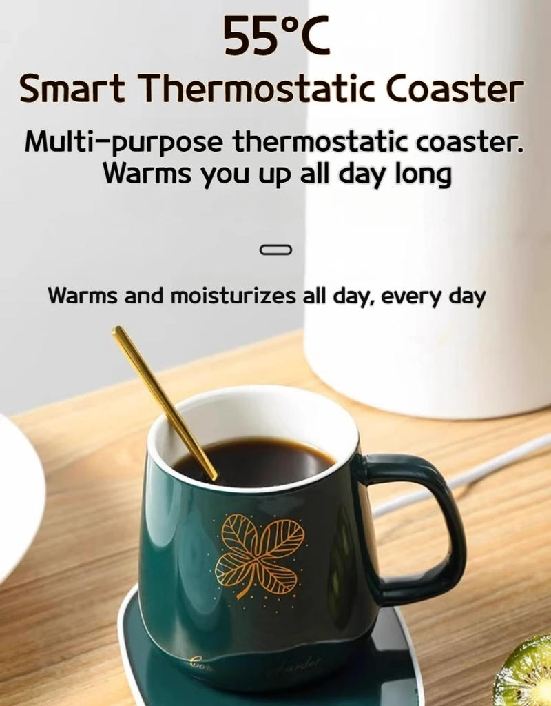 Description Picture 2 of itemElectric Mug Warmer Heating Coaster 55°C for Coffee and Milk Tea Thermostatic Pad Heating Mat for Kitchen Use Beverage Heating