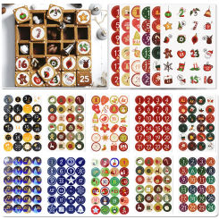 1/3/5Sheet Christmas Advent Calendar Stickers Xmas Countdown Gift Packaging Label Sticker Merry Christmas Party Decor New Year