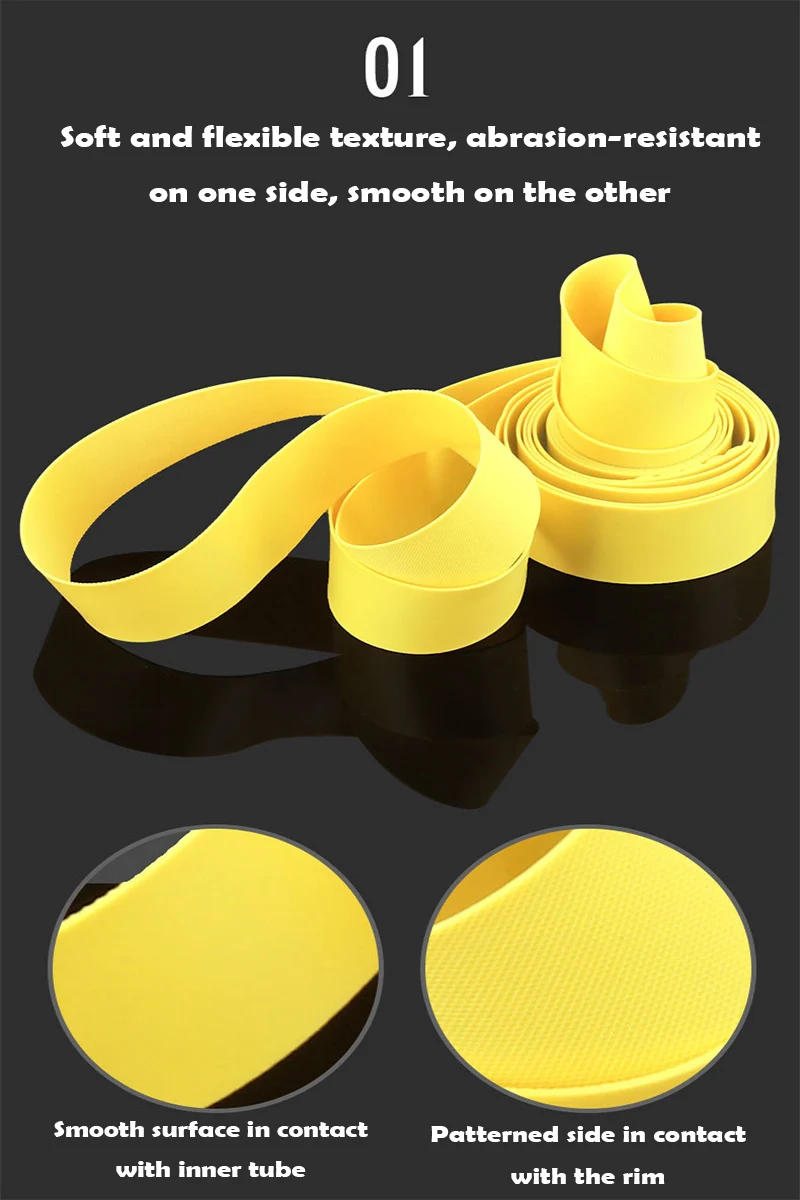 Description Picture 4 of item2Pcs Bicycle Inner Tube Anti-puncture Tyre Pad PVC Tyre Liner Protector For 700C 26 27.5 29 Inch MTB Reverse Sticker Tyre Pads