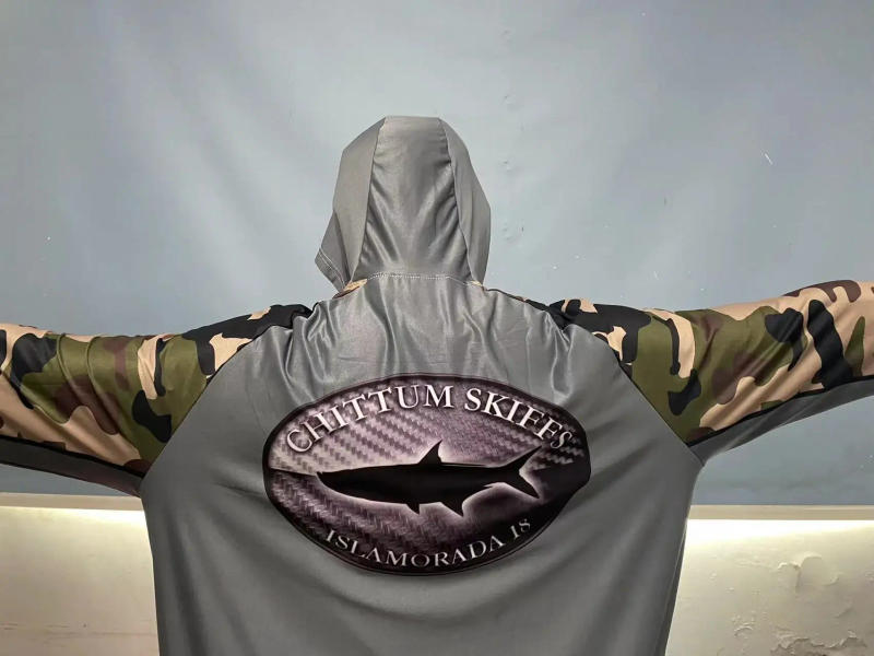 Description Picture 6 of itemFishing shirt Upf 50 long sleeved hooded mask, quick drying and wear-resistant top, UV outdoor protection fishing mask suit