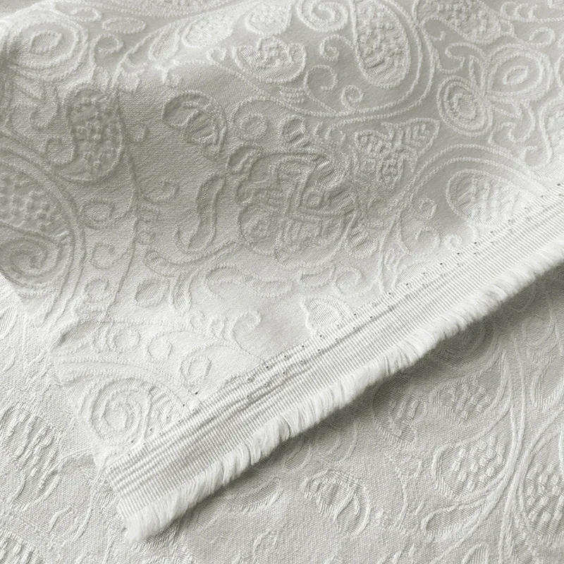 Description Picture 5 of itemJacquard Fabric Spring Autumn White Polyester Cotton Han Suit Ancient Horse Face Skirt Suit Pants Diy Sewing Wholesale Cloth