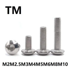 2-50pcs M2 M2.5 M3 M4 M5 M6 M8 M10 Stainless steel 304 TM Hexagon socket large flat machine screws