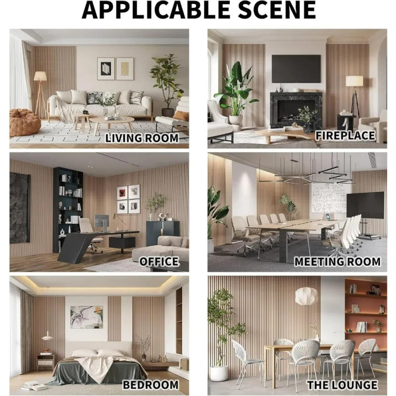 Description Picture 5 of itemWood Slat Wall Panels, 4 Pack Accent Decorative Acoustic Wood Slats for Wall and Ceilings, Acoustic Panels, Wall Panels