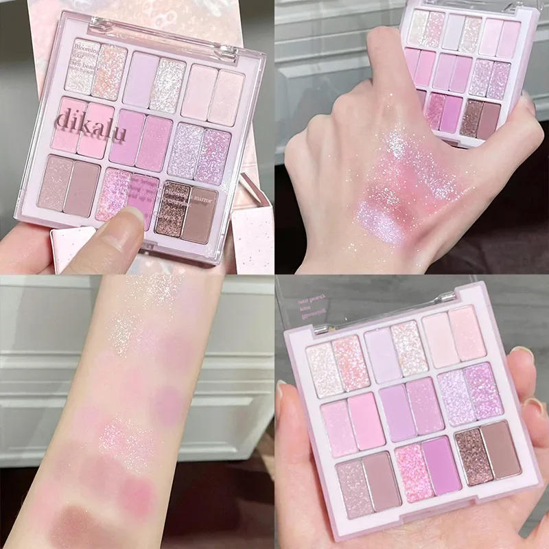 Description Picture 2 of item18 Colors Color Blocking Eyeshadow Palette Korean Makeup Summer Ice Cream Color Eyeshadow Pink  Purple Makeup Palette Cosmetics