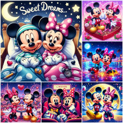 Disney Diamond Painting Mickey Minnie Mouse New Arrival Mosaic Cartoon Cross Stitch Kit Embroidery Complete Kit Home Decor Gift