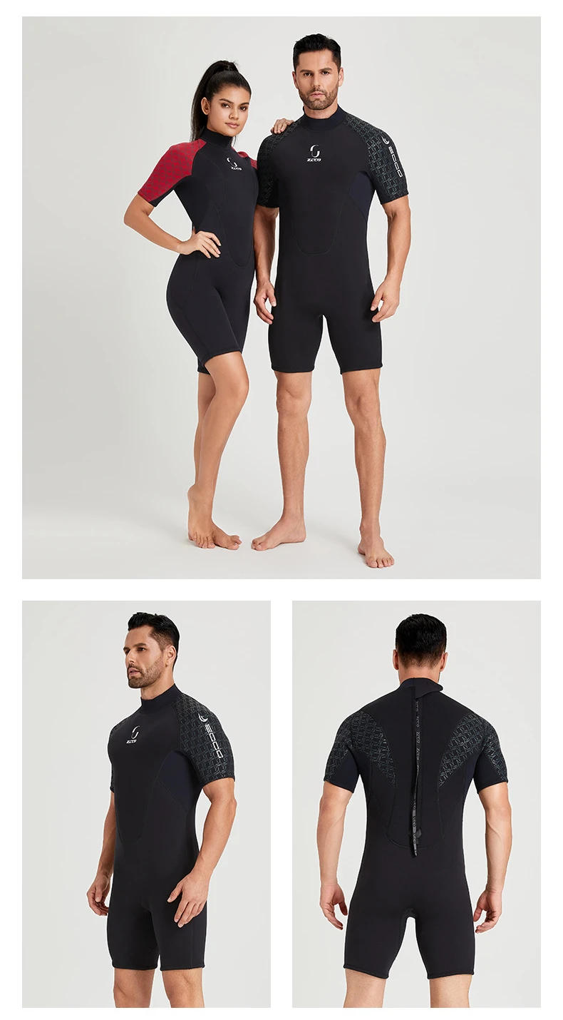 Description Picture 3 of item3mm Short Sleeved Men's Diving Suit Thickened Warm Diving Suit Women's Cold Surfing Suit