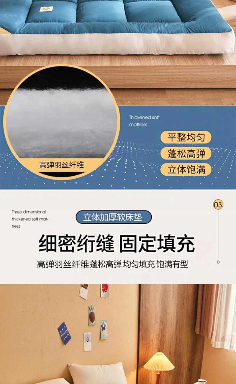 Description Picture 4 of itemDropshipping Customizable Size Mattress Soft Mattress Home Tatami Mat Was The Floor Mat Student ZHA14A-15599