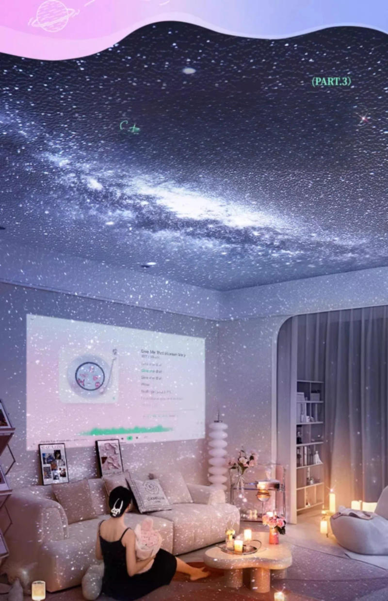 Description Picture 6 of item12 IN 1 Galaxy Star Projector with Bluetooth Speaker 360° Rotation Starry Sky Projector Night Light for Kid Gift Room Decor Lamp