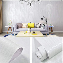 White Stripe Peel and Stick Wallpaper White Solid Color Contact Paper Stripe Self-Adhesive Wallpaper Removable Waterproof Decor