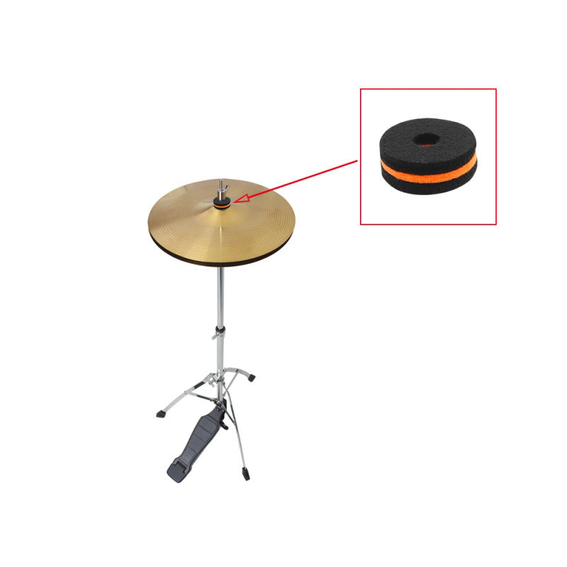 Description Picture 5 of item10 Pcs Drum Kit Cymbals Felt Pad Percussion Musical Instrument Accessories Drum Slices Stand Washer Pad Protecting Cymbals