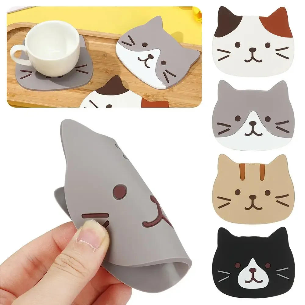 Description Picture 2 of itemCreative Cute Cat Table Placemat Waterproof Heat Insulation Anti-Slip Bowl Pad Cartoon Milk Coffee Coaster for Kitchen Tableware