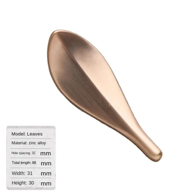 Description Picture 3 of itemZinc Alloy Leaf Cabinet Handle Nordic Style Furniture Furniture Knobs Multifunctional Hardware Drawer Pull Handles Sliding Door