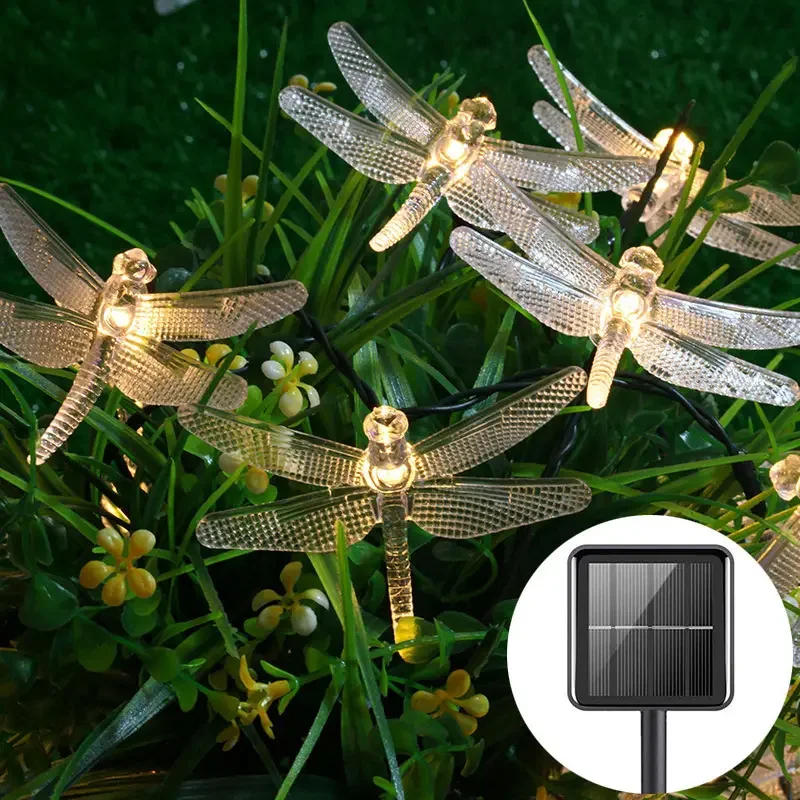 Description Picture 2 of itemSolar LED Lights Dragonfly String Light Fairy Garden Landscape Lamp Outdoor Waterproof For Home Wedding Festival Decorative Lamp