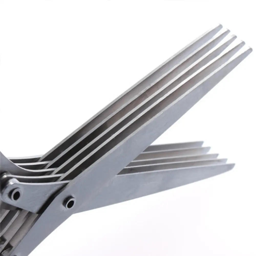 Description Picture 6 of itemMultifunctional Multi-layer Green Onion Scissors Stainless Steel Onion Cutting Knife Herb Seaweed Spice Scissors Kitchen Scissor