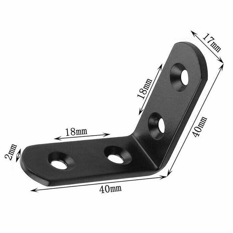 Description Picture 5 of item10pcs Black L-Shaped Brackets Stainless Steel Right Angle Bracket Support Iron Wardrobes Cabinet Joint Furniture Hardware