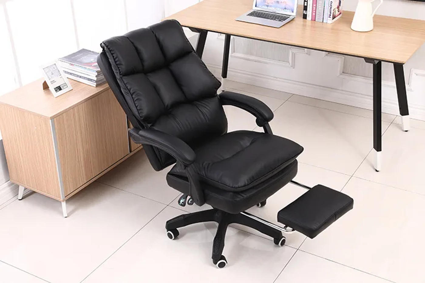 Description Picture 5 of itemOffice Chair Reclining Armchair with Footrest WCG Computer Gaming Chair Internet Cafe Gamer Chair bedroom study Chair Pink white