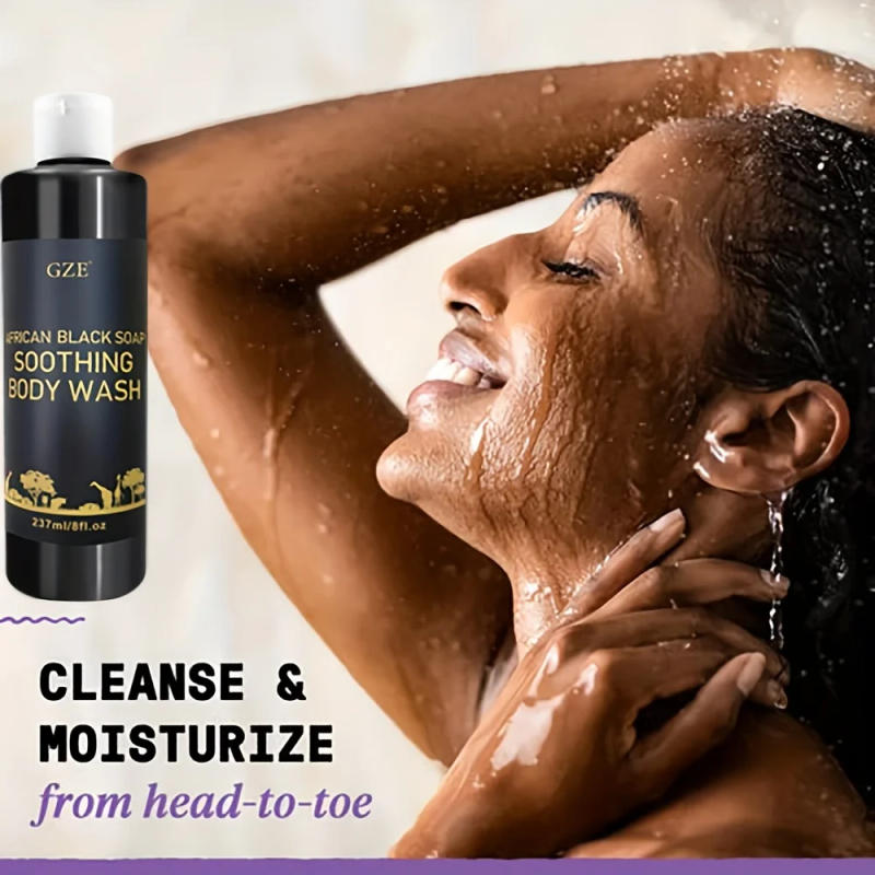 Description Picture 2 of itemAfrican Black Soap Body Wash - Natural Cleansing Formula with Shea Butter and Coconut Oil for Hydrated Skin - Moisturizing