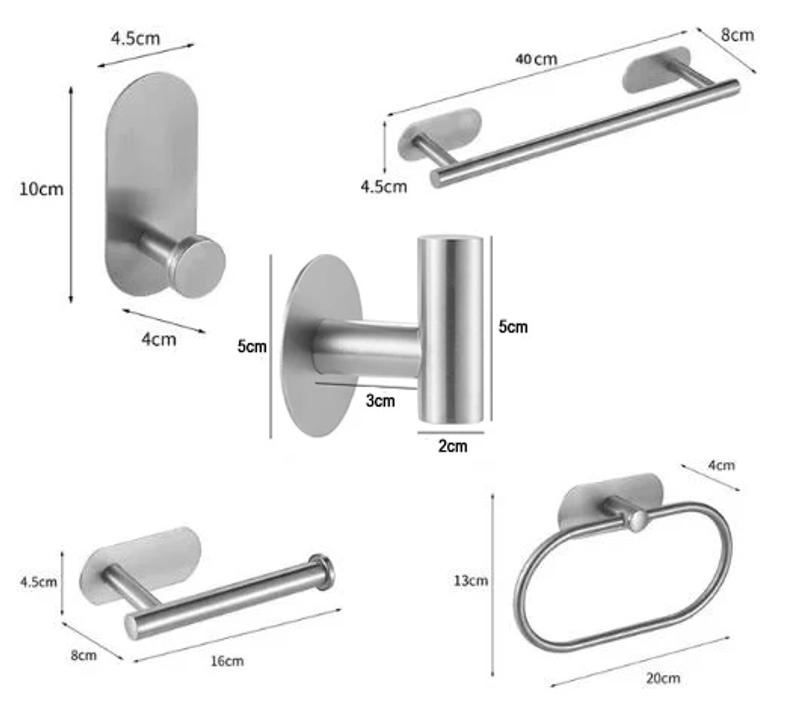 Description Picture 3 of itemTowel Bar for Bathroom No Drilling Stainless Steel without drill Bathroom Accessories Sets Toilet Tissue Roll Paper Holder Rack