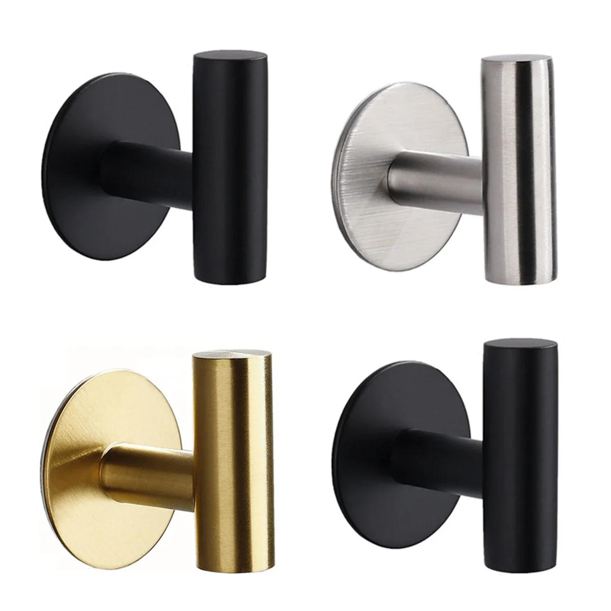 Description Picture 3 of item2PCS Adhesive Wall Hook Stainless Steel Robe Sticker Hooks Towel Coat Key Pants Hangers Bathroom Kitchen Storage Accessories